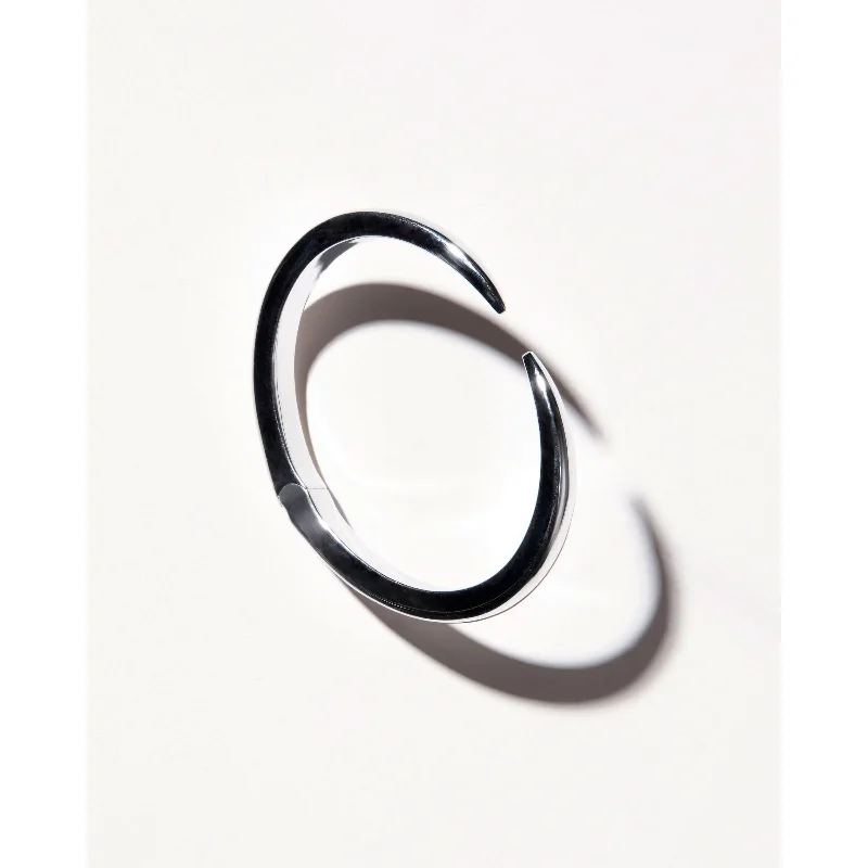 Ladies minimalist silver bangle bracelets -Spear Bangle in Silver