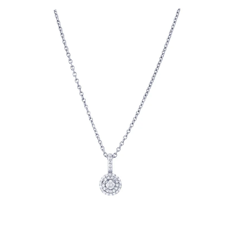 Ladies geometric pendant necklaces -Matiné 18K Whitegold Pendant w. 37 Diamonds