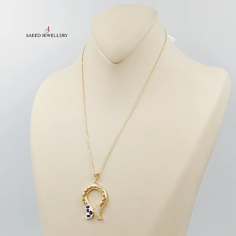 Classic gold necklaces for ladies -Enameled & Zircon Studded Deluxe Necklace