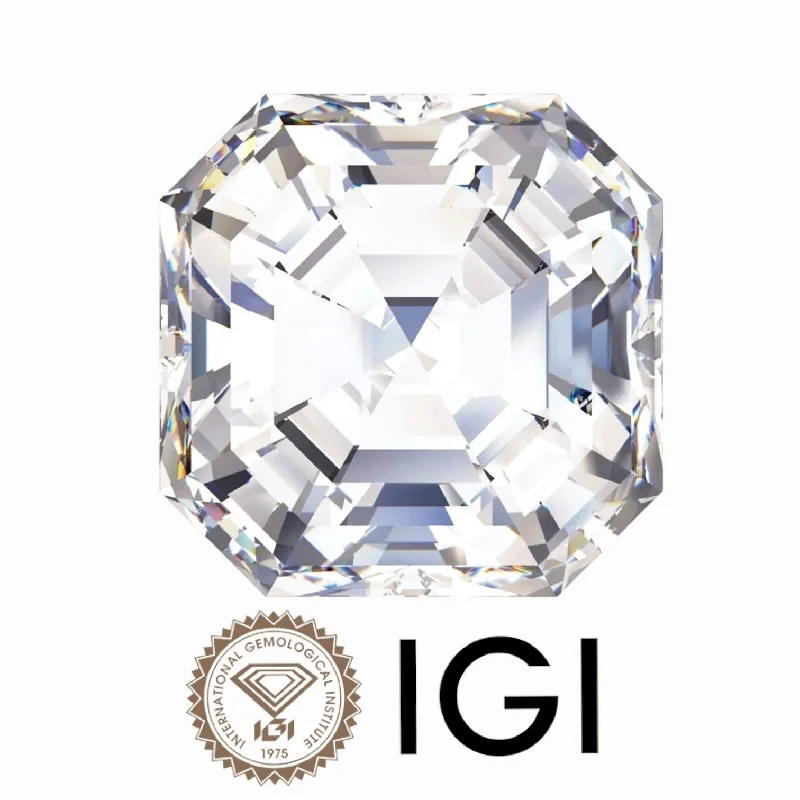 Ladies sparkling onyx engagement rings -1.25 ct. Asscher Wholesale IGI Certified Lab Grown Loose Diamond. (VS2 / F)