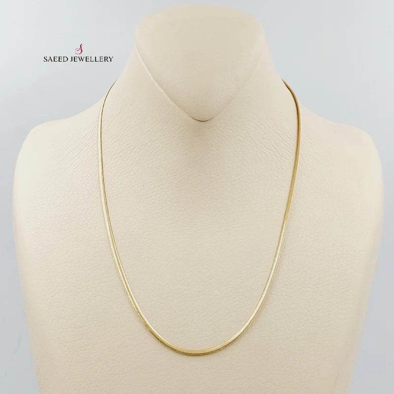 Ladies minimalist gemstone necklaces -(2mm) Flat Snake Necklace Chain