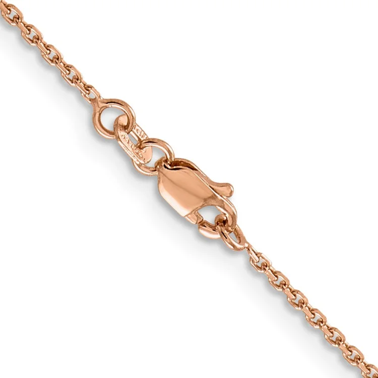 Ladies elegant garnet engagement rings -14K Rose Gold 24 inch 1.4mm Diamond-cut Cable with Lobster Clasp Chain