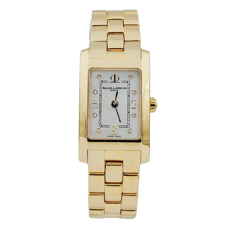 Ladies unique moon phase engagement rings -Ladies Baume & Mercier Hampton Solid 18K Yellow Gold Watch with Mother of Pearl Diamond Dial. (Pre-Owned)