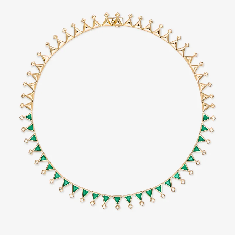 Ladies layered necklaces -Sahra emerald necklace