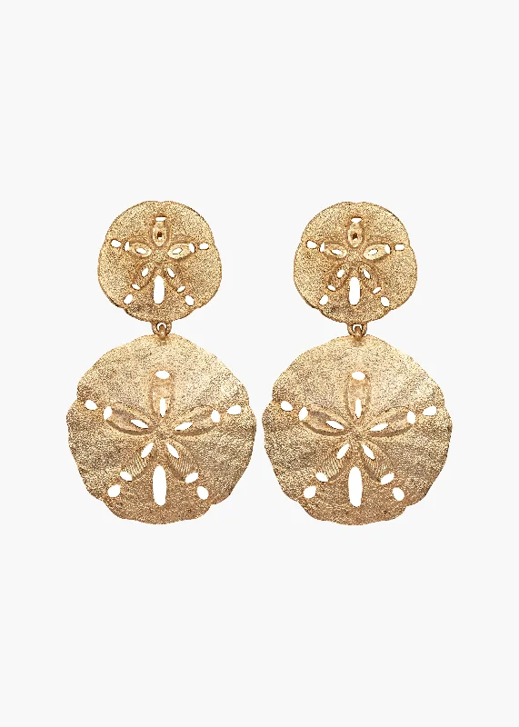 Modern geometric hoop earrings for women -Tarni Earrings -- Gold