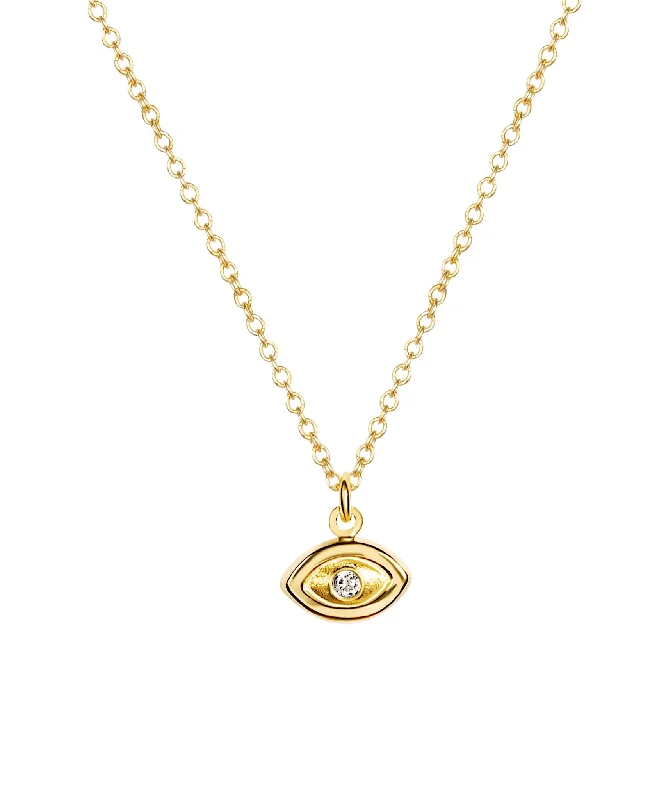 Modern gold chain necklaces for ladies -14K Evil Eye Necklace