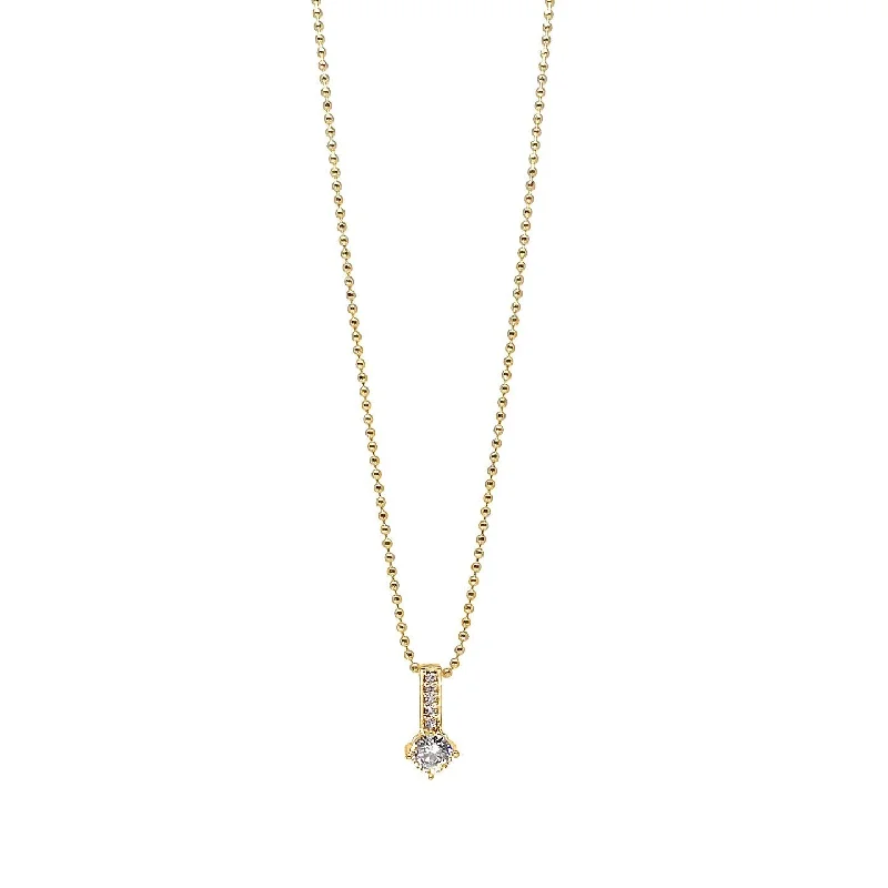 Simple gold chain necklaces for ladies -Little Bar Necklace