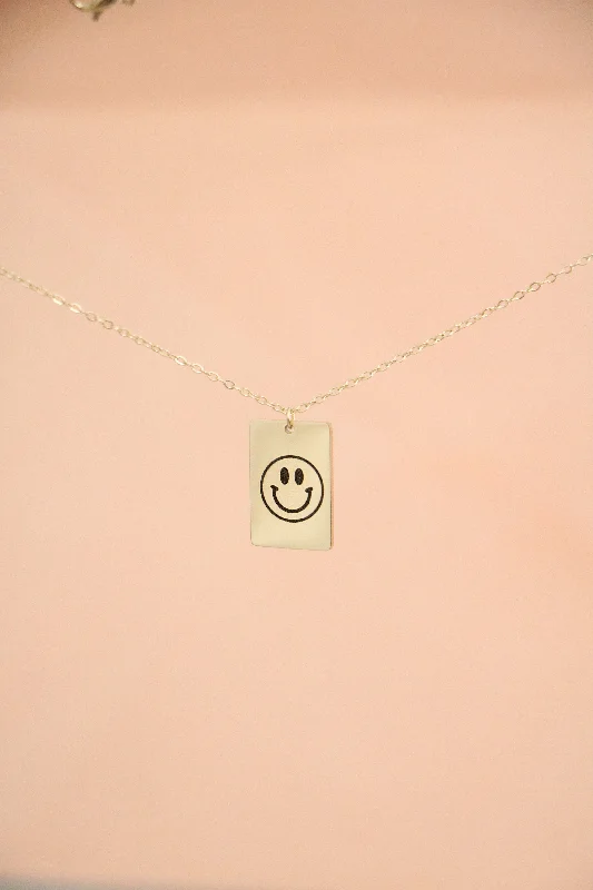 Simple rose gold necklaces for ladies -smiley face necklace { silver + gold }