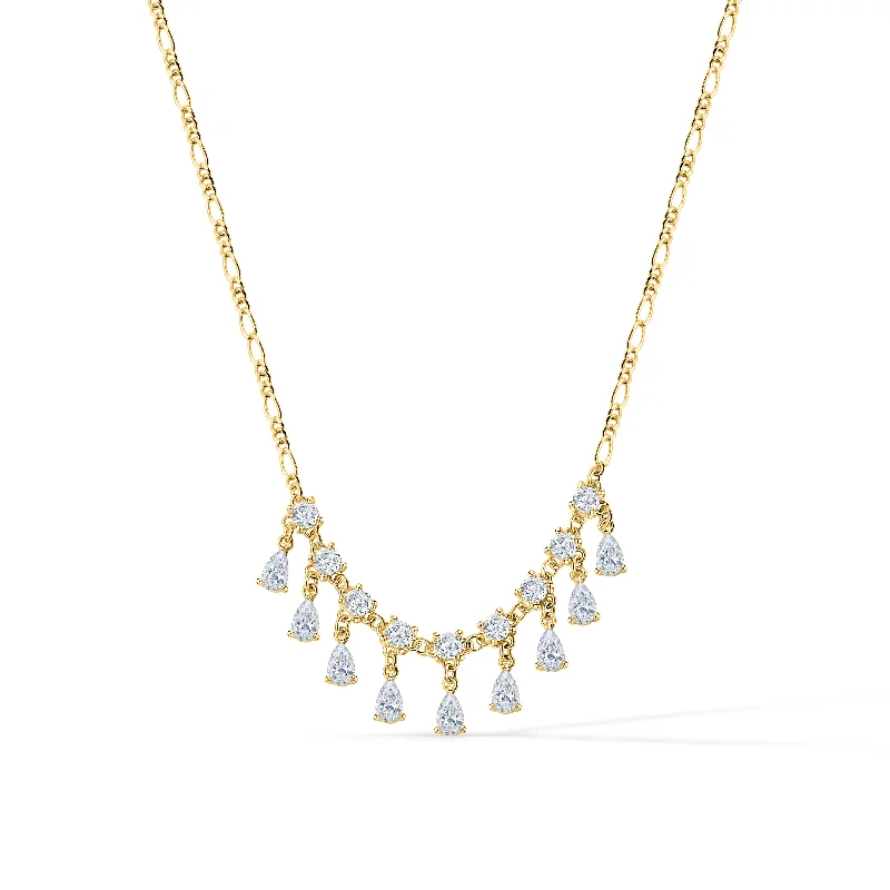 Ladies moonstone necklaces -Diamond Fall Necklace