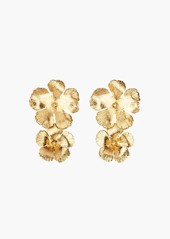 Modern diamond chandelier earrings for ladies -Collette Earrings -- Gold