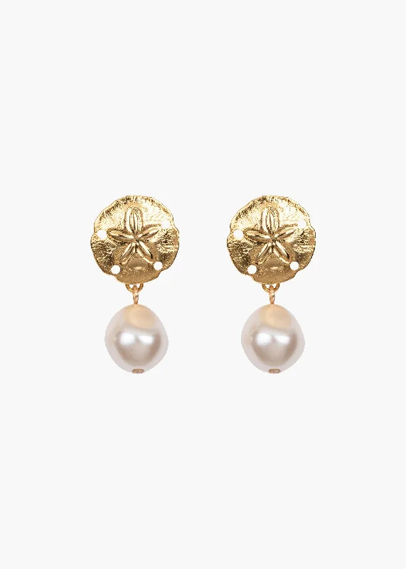 Trendy geometric drop earrings for women -Anguilla Earrings -- Gold