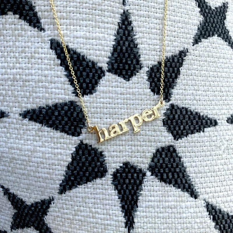 Elegant long necklaces for women -The Harper Classic Name Necklace