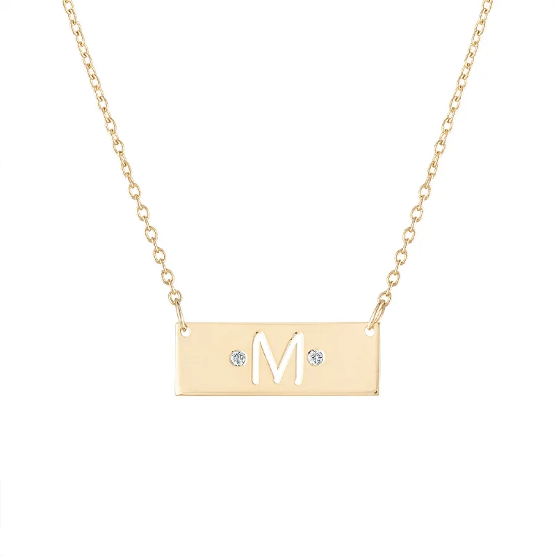 Ladies vintage crystal necklaces -The Marielle Nameplate Necklace