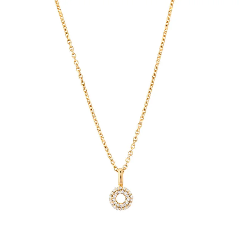 Minimalist silver chain necklaces for women -Matiné 18K Gold Pendant w. 31 Diamonds