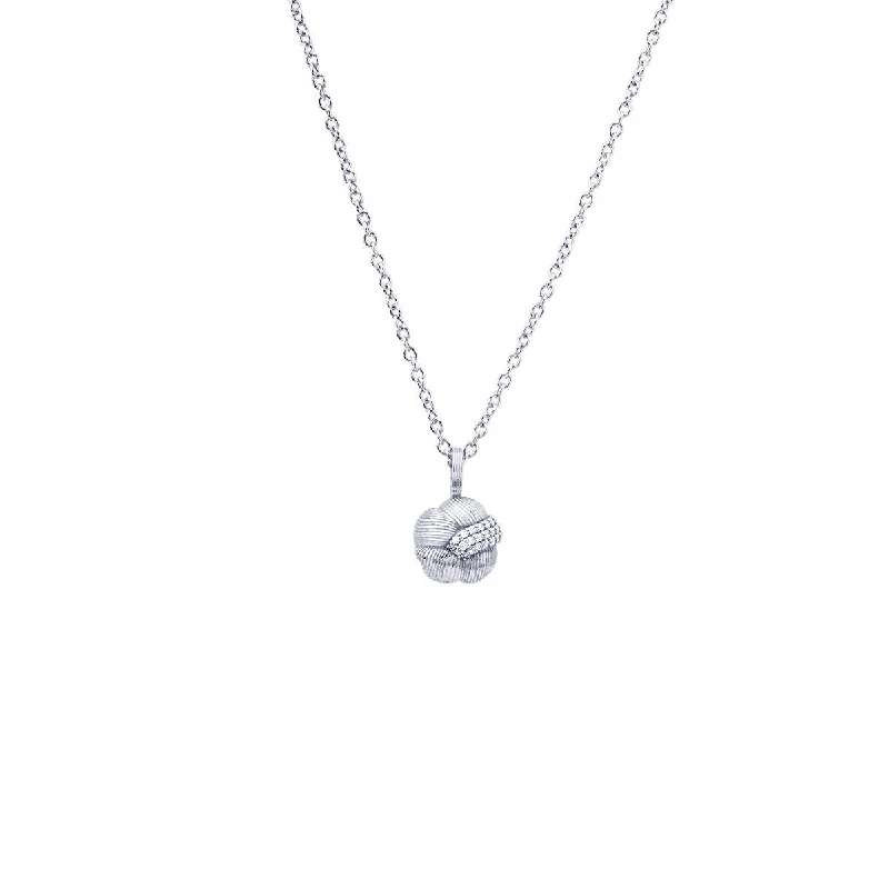 Delicate silver chain necklaces for women -Savá 18K Whitegold Pendant w. 27 Diamonds