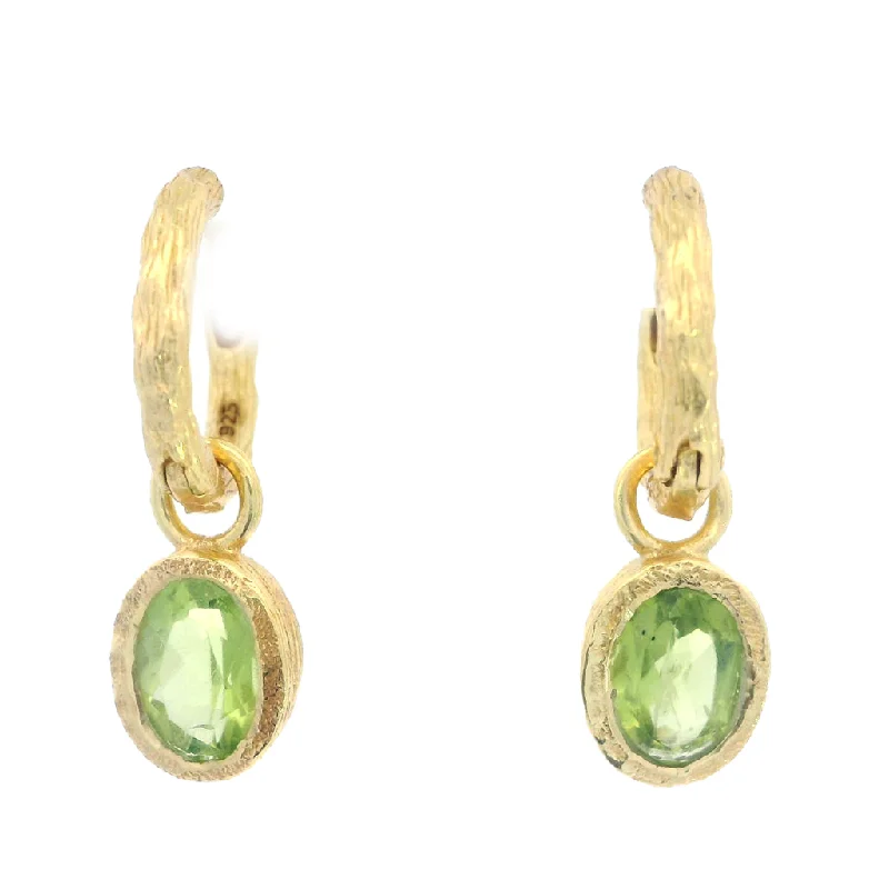 Ladies floral stud earrings -18K Yellow Gold Vermeil Peridot Dangle Earrings