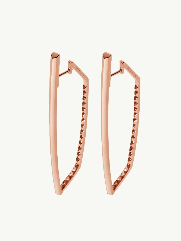 Ladies unique star earrings -Lilith Studded Hoop Earrings In 18K Rose Gold