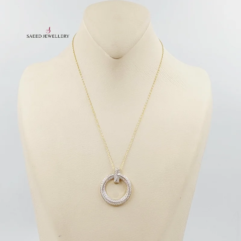 Elegant pearl drop necklaces for ladies -Zircon Studded Rounded Necklace