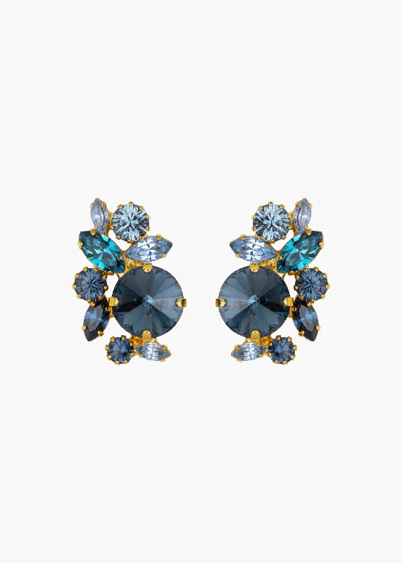 Ladies vintage sapphire earrings -Roberta Earrings -- Sapphire