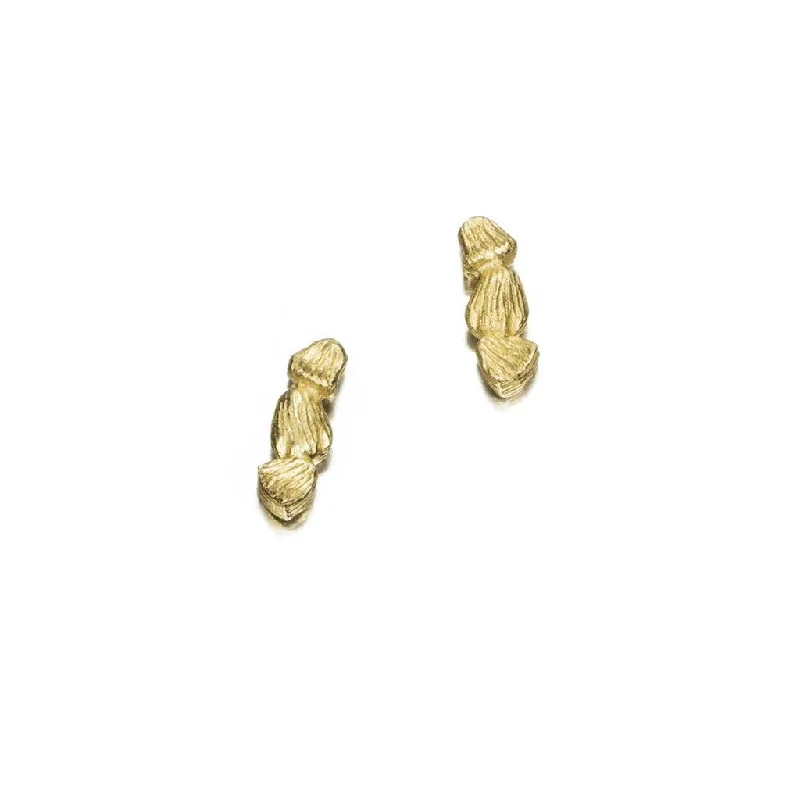 Ladies delicate floral stud earrings -18K Yellow Gold Vermeil Nugget Earrings