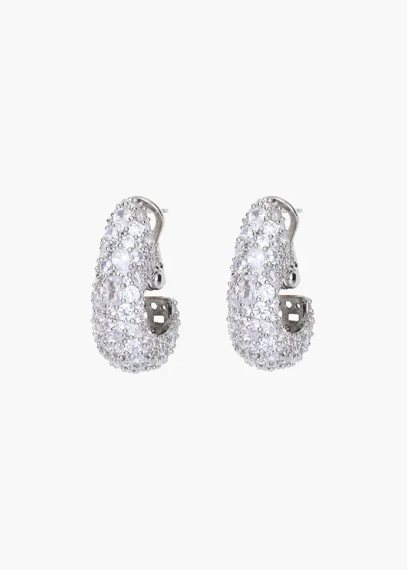 Ladies unique moon phase earrings -Etta Hoop Earrings -- Crystal