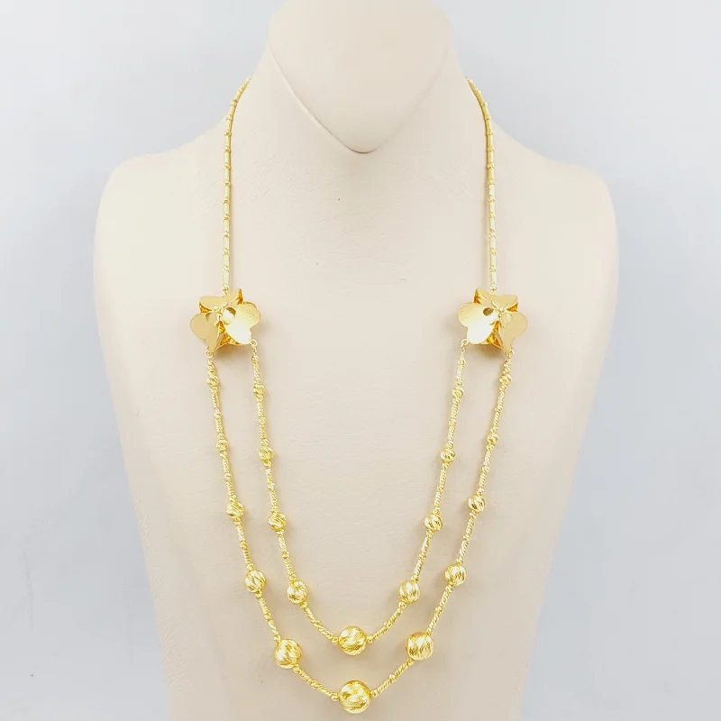 Simple gold pendant necklaces for ladies -Fancy and Rose Necklace