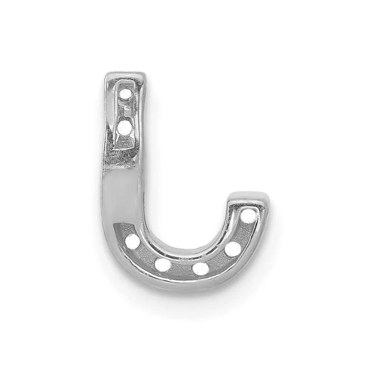 Classic gold chain earrings for women -14K  White Gold Diamond Letter J Initial Charm