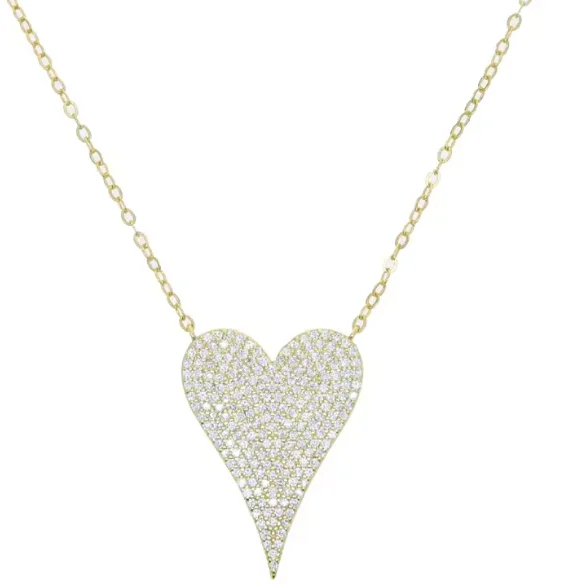 Ladies gold pendant necklaces -Open Heart Necklace