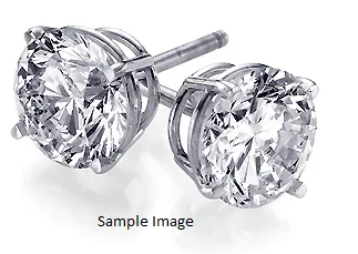 Ladies lightweight chandelier earrings -LAB GROWN ROUND DIAMONDS 2.14CTW STUDS