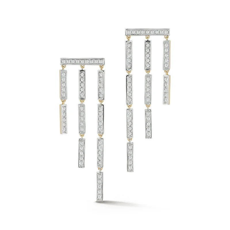 Ladies unique moon phase earrings -14kt La Barre Fringe Earrings