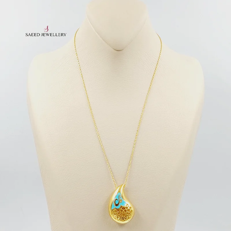 Elegant gemstone drop necklaces for ladies -Islamic Almond Necklace