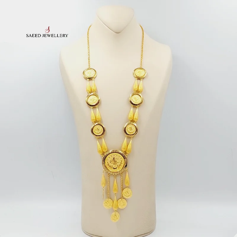 Vintage style ladies necklaces -Enameled Rashadi Long Necklace