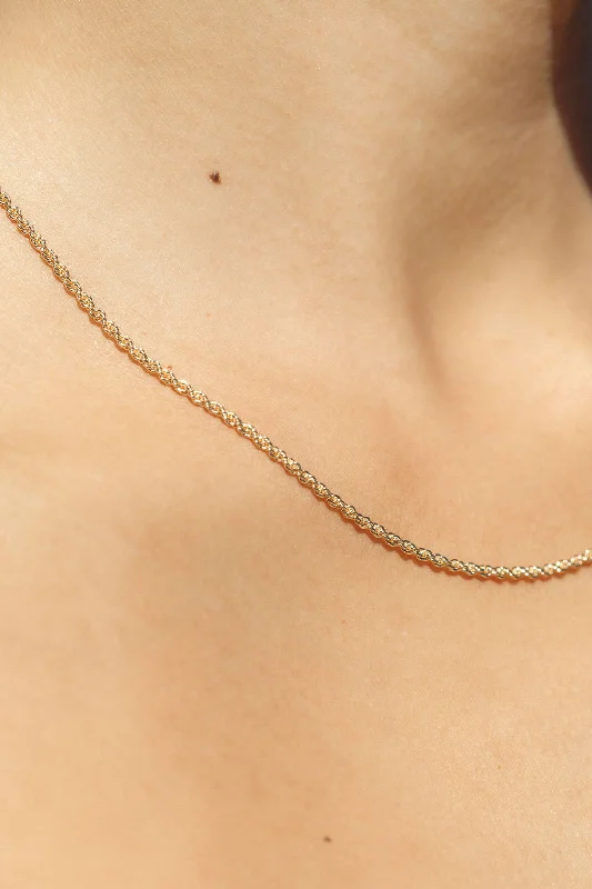 Bridal necklaces for ladies -Everyday Dainty Gold Rope Chain Necklace - Lihau