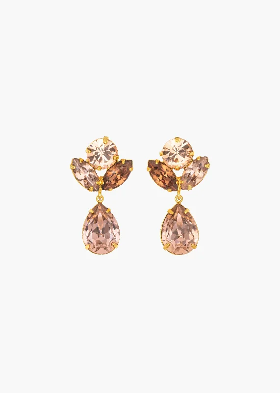 Simple gold drop earrings for women -Rily Earrings -- Rose