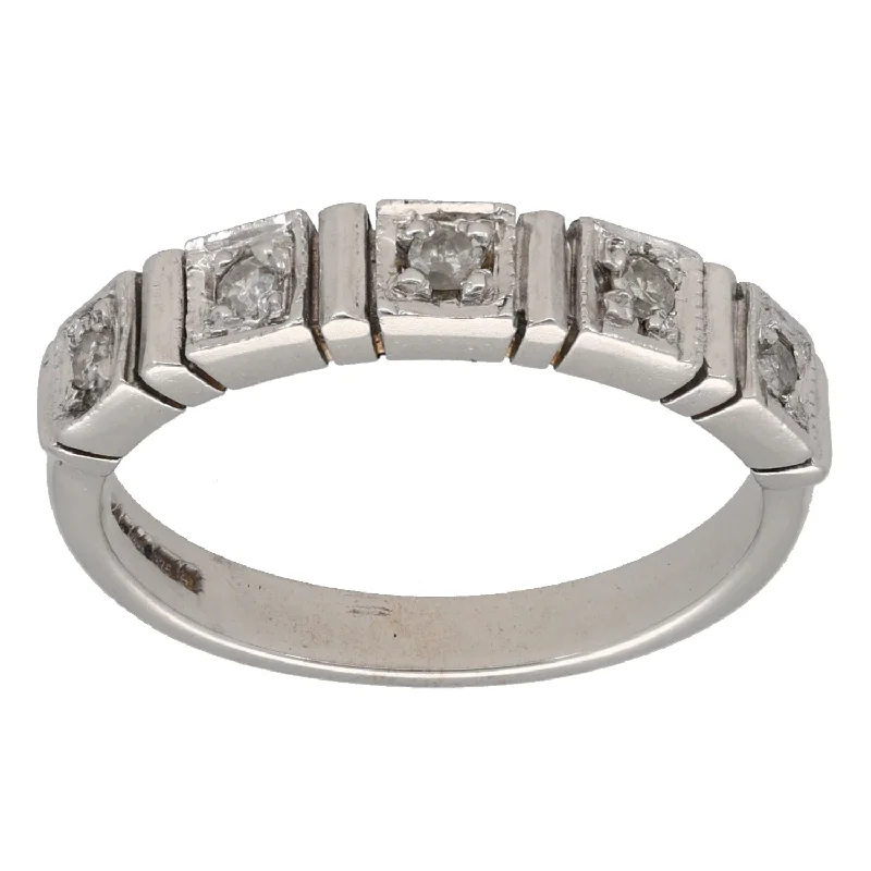 Elegant silver diamond engagement rings -9ct Gold 0.15ct Diamond Half Eternity Ring Size O