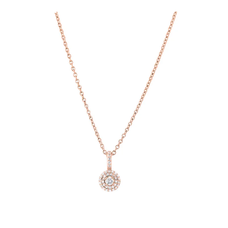 Ladies colorful beaded necklaces -Matiné 18K Rosegold Pendant w. 37 Diamonds