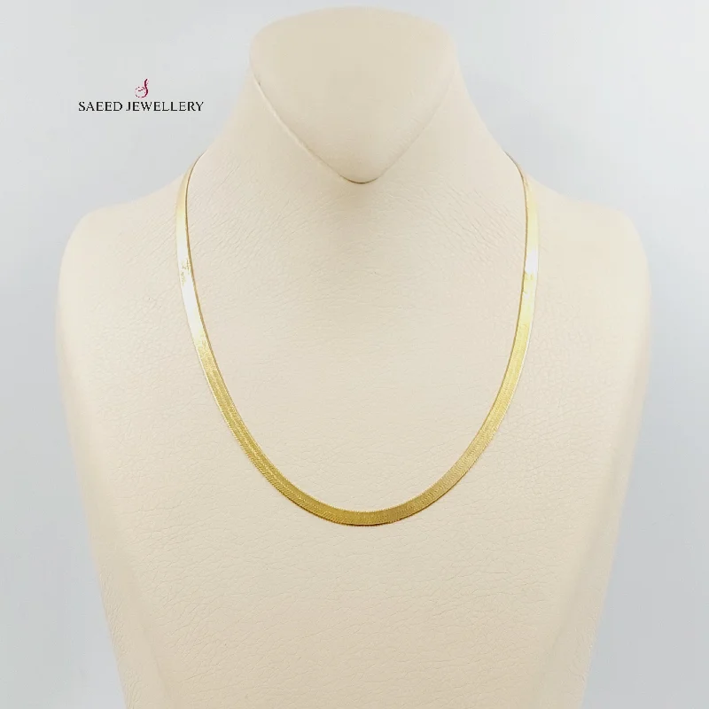 Bold chunky necklaces for women -(4mm) Flat Chain 45cm | 17.7"