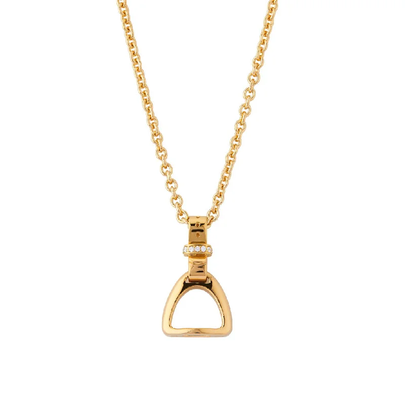 Classic diamond drop necklaces for ladies -Fiontini 18K Gold Pendant w. 7 Diamonds