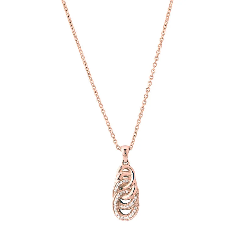 Ladies tribal necklaces -Sitana 18K Rosegold Pendant w. 31 Diamonds