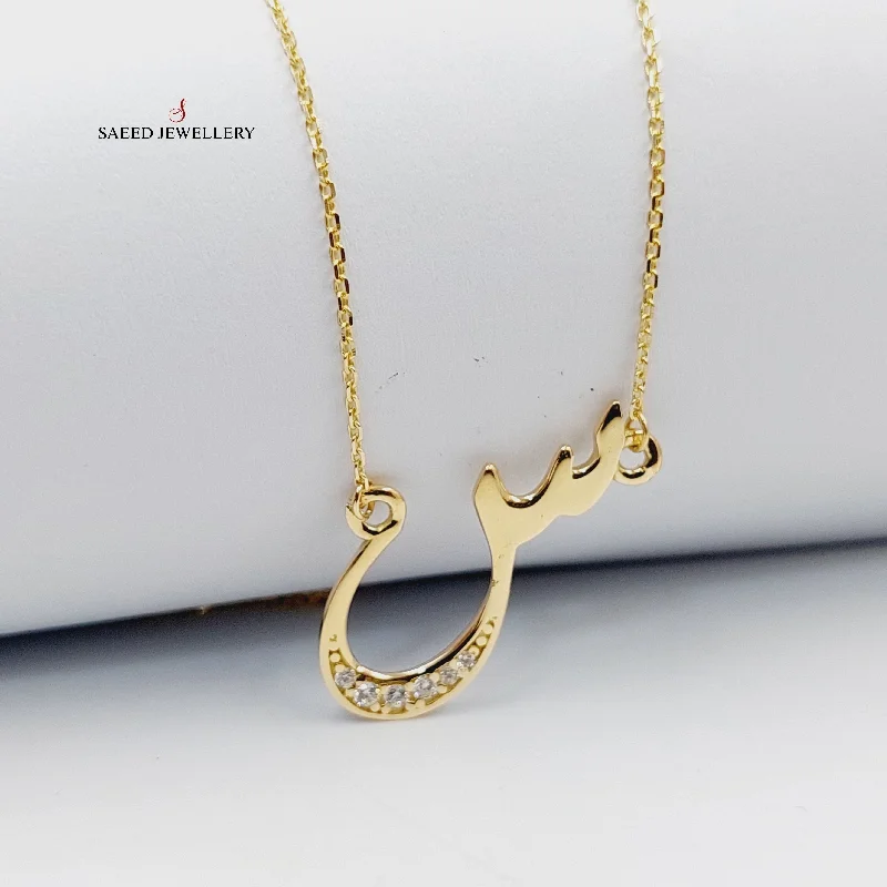 Crystal drop necklaces for ladies -Arabic Letter Necklace