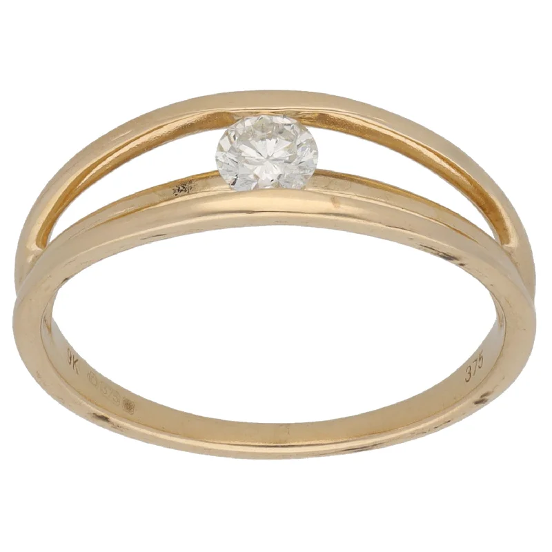 Modern rose gold oval engagement rings -9ct Gold 0.25ct Diamond Solitaire Ring Size P