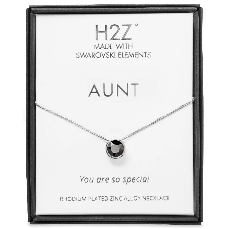 Modern layered necklaces for women -Aunt Jet 16"-17.5" Rhodium Necklace