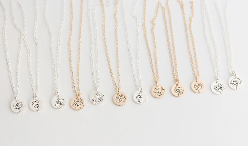 Simple gold chain necklaces for ladies -tiny blooms necklace {silver + gold}