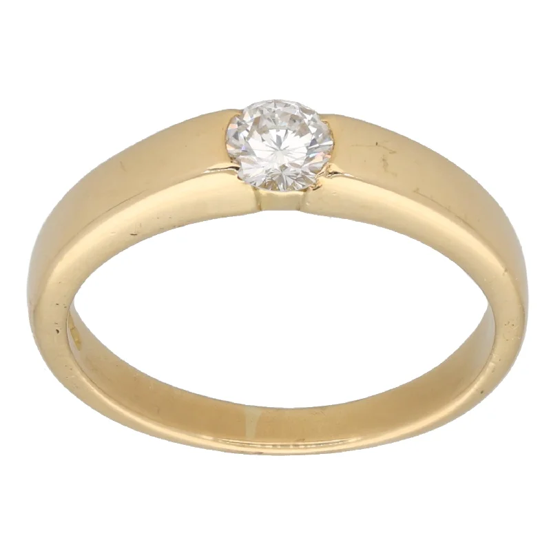 Ladies lightweight diamond engagement rings -18ct Gold 0.40ct Diamond Solitaire Ring Size N