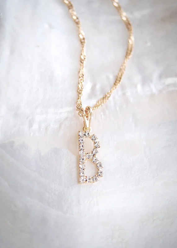 Vintage-inspired necklaces for women -Sale - Gold Initial Charm Letter Necklace - Kahoku