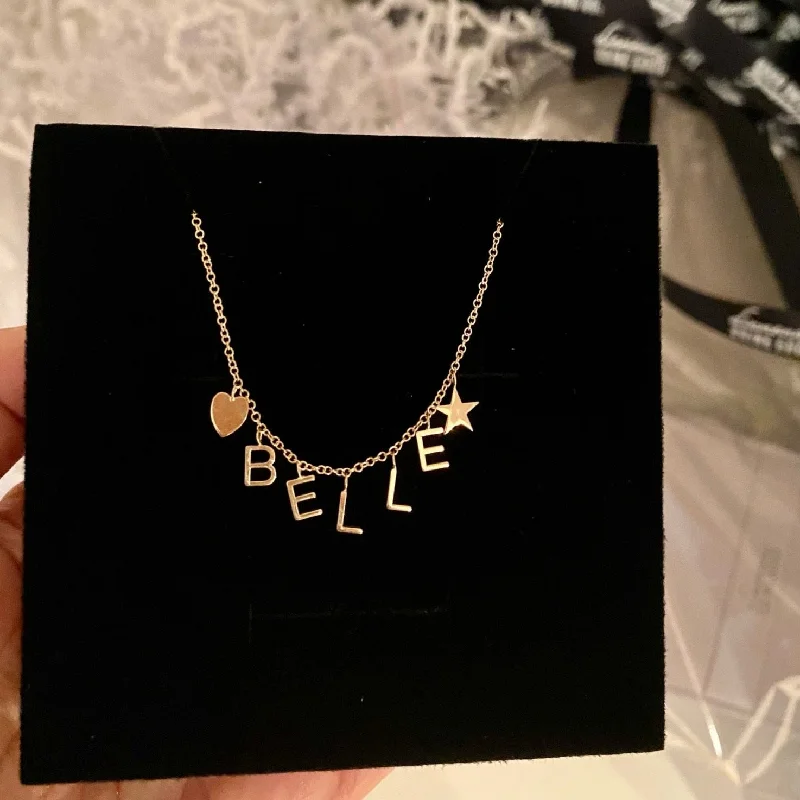 Ladies bold gold necklaces -The Belle Initial Dangle Necklace