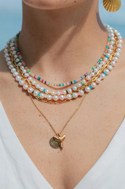 Modern pearl necklaces for women -Sale - Rainbow Mixed Opal Necklace - Kalei