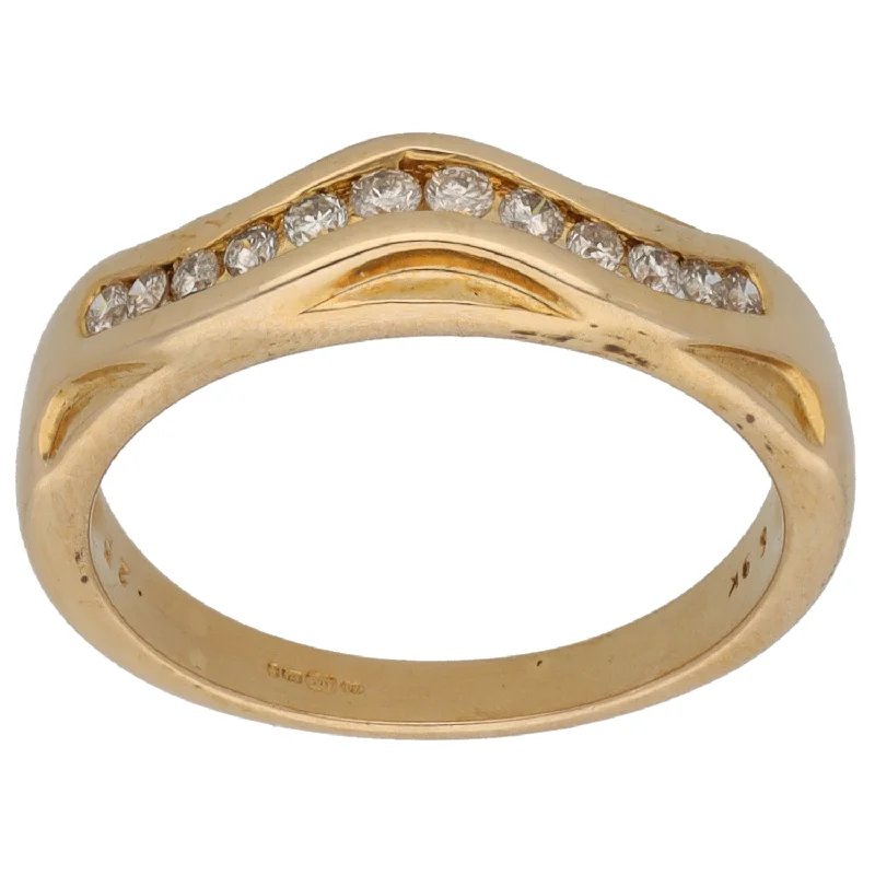 Vintage crystal solitaire engagement rings -9ct Gold 0.25ct Diamond Half Eternity Ring Size N