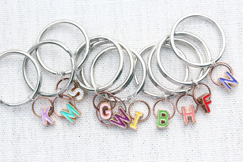 Ladies tribal necklaces -colorful letter keychain { enamel }