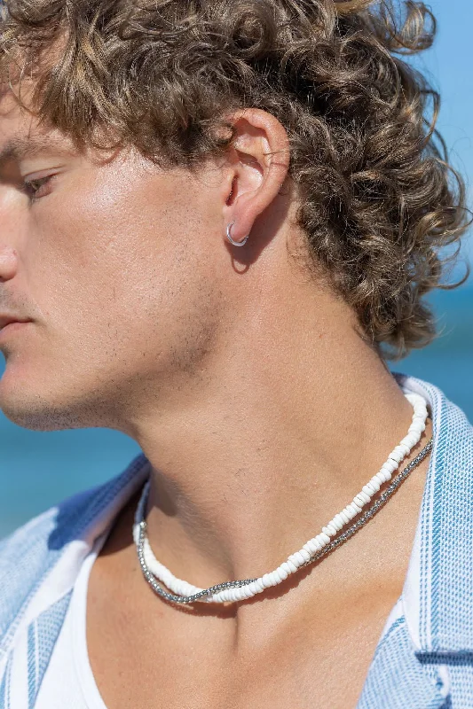 Modern layered necklaces for women -Unisex Men's Puka Shell Necklace - Kealani